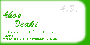 akos deaki business card